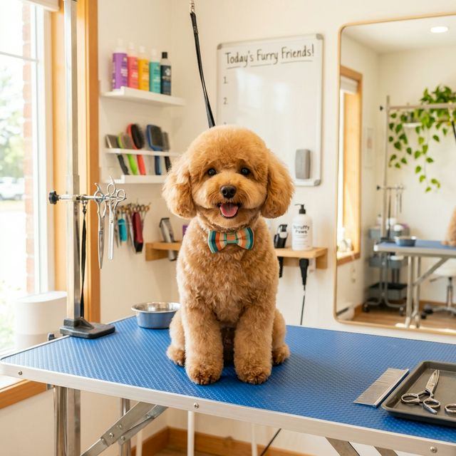 トリミング後のかわいい犬