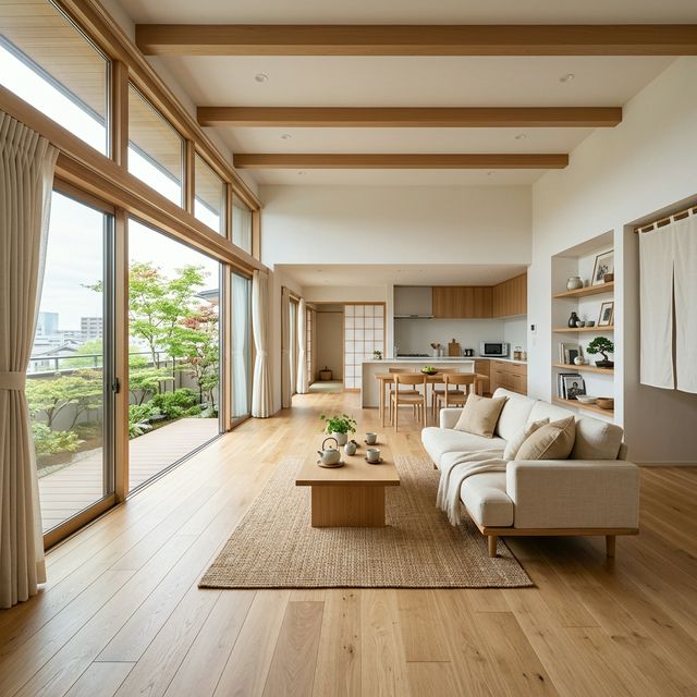 施工後の広々としたリビング