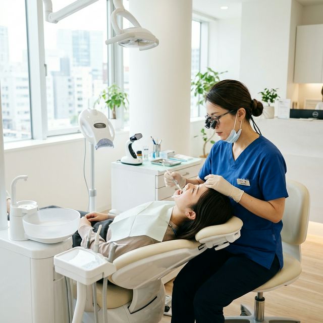 ホワイトニングの施術風景