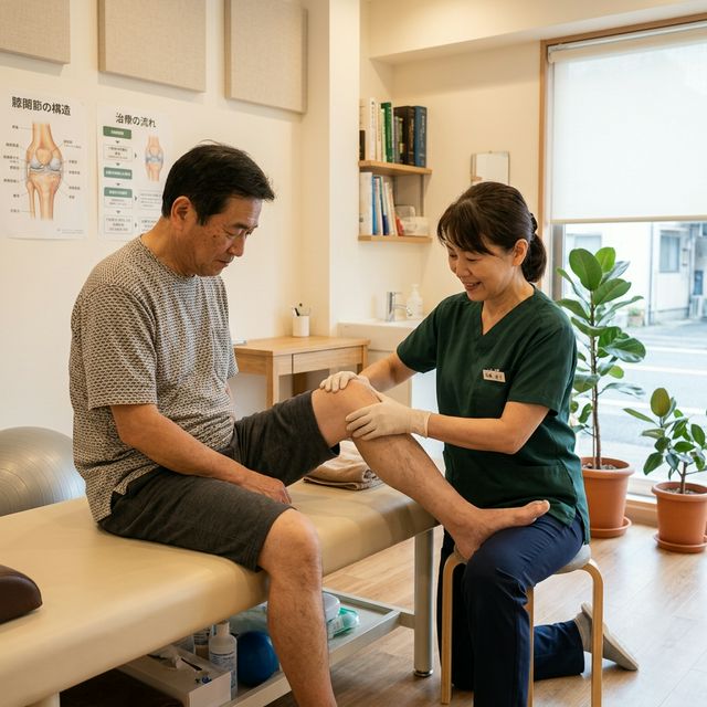 膝の痛み治療の様子