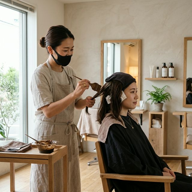 オーガニックカラーの施術