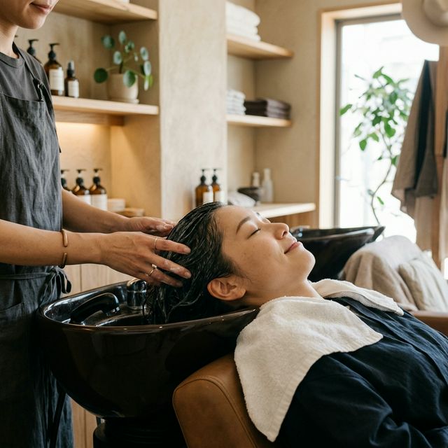 シャンプー台でのリラックスタイム