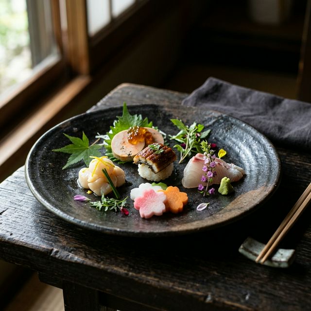 雅の代表的な料理。美しい盛り付け